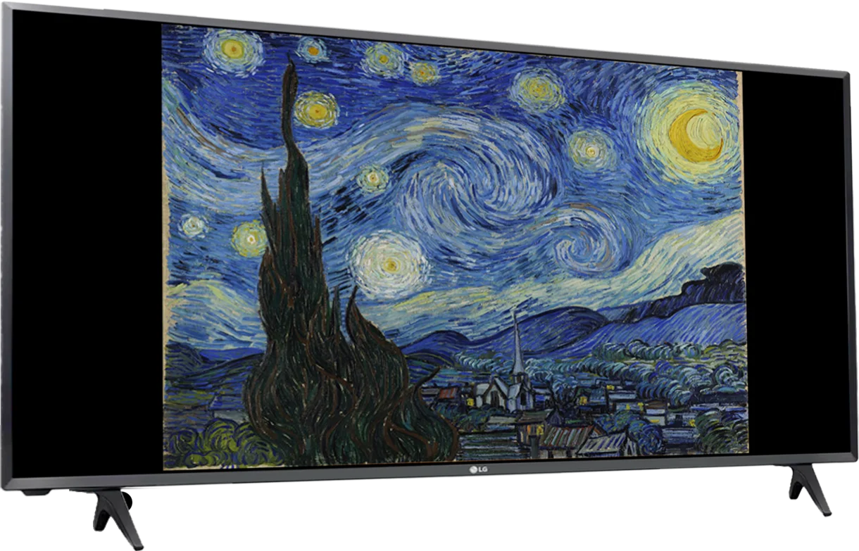 Van Gogh's The Starry Night streaming on an LG television